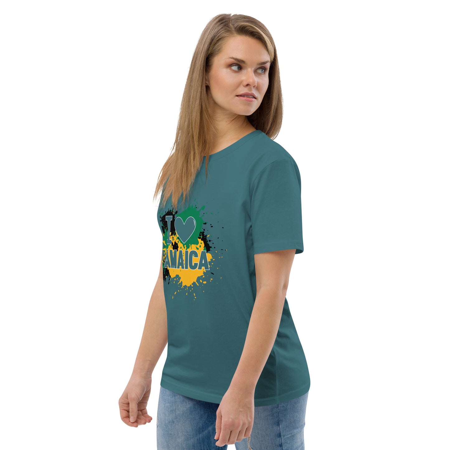 Unisex organic cotton "I <3 Jamaica" t-shirt