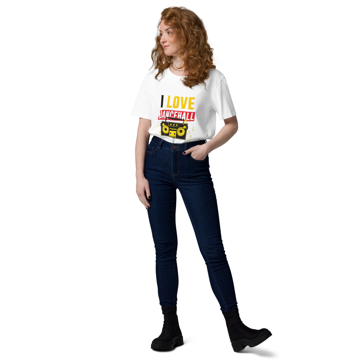 Unisex organic cotton "I love Dancehall" t-shirt - Black Edition