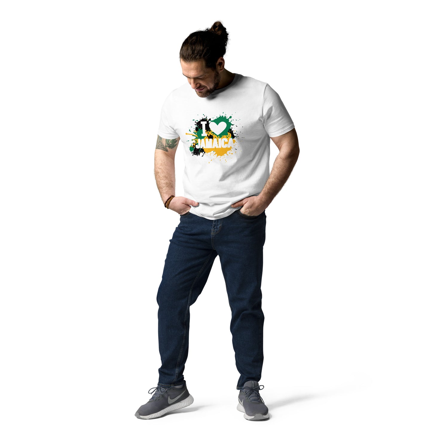 Unisex organic cotton "I <3 Jamaica" t-shirt