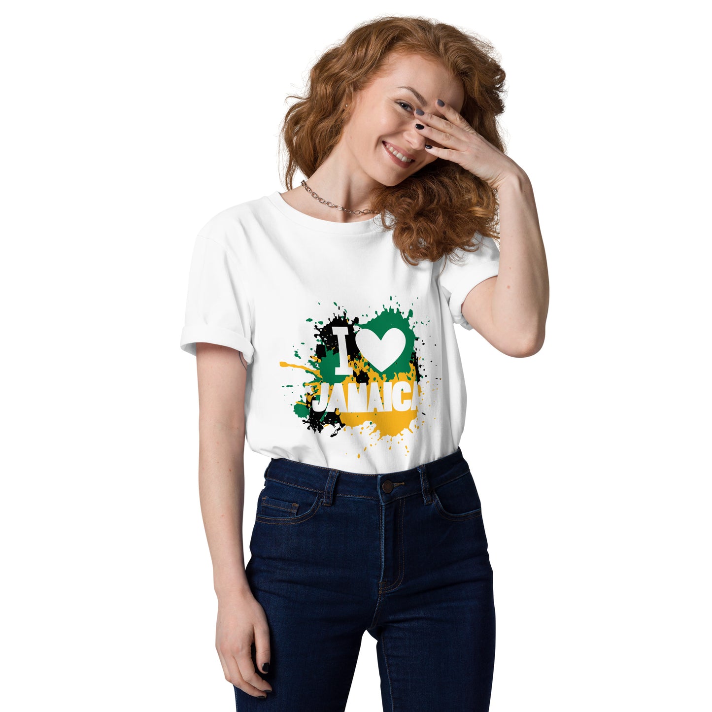 Unisex organic cotton "I <3 Jamaica" t-shirt