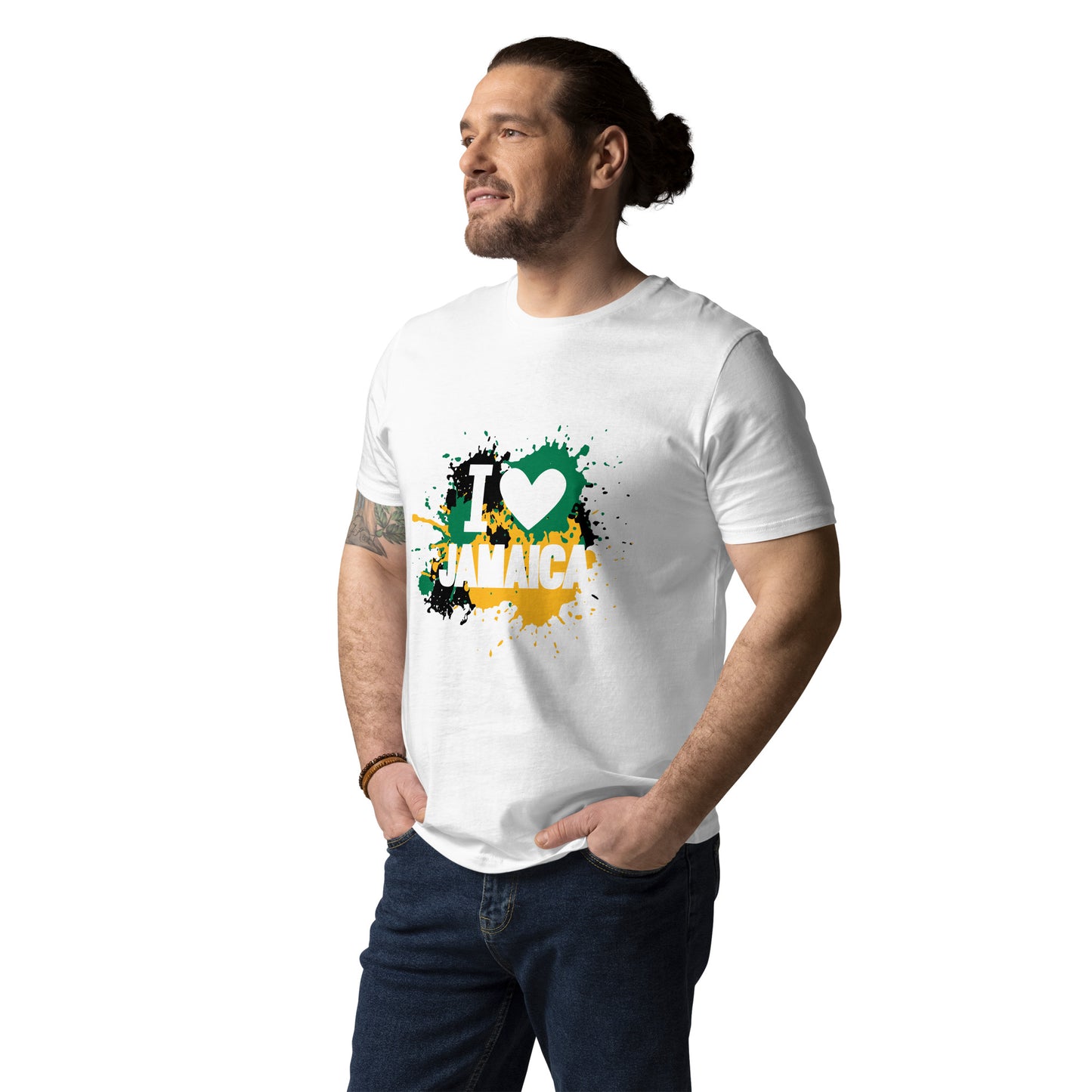 Unisex organic cotton "I <3 Jamaica" t-shirt