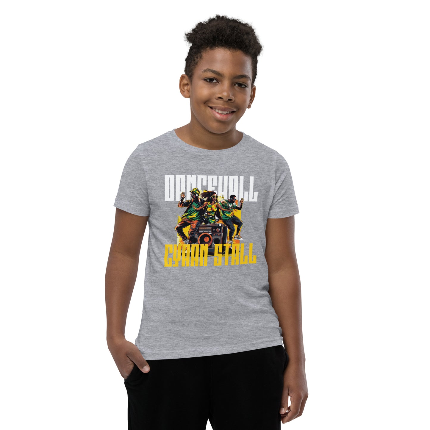 Youth Short Sleeve "Dancehall cyaan stall" T-Shirt