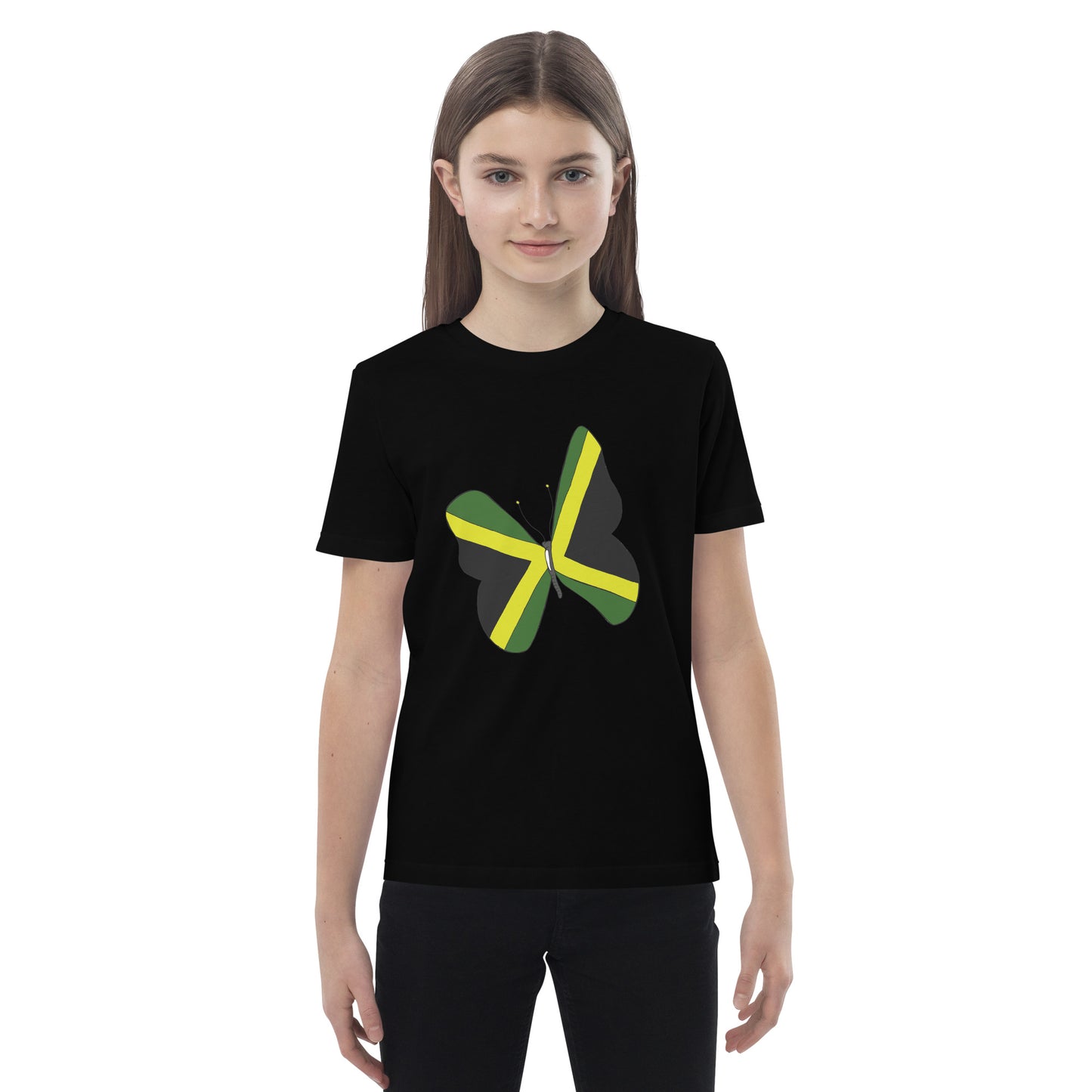 Biologisch katoenen kinder t-shirt "JA Butterfly".