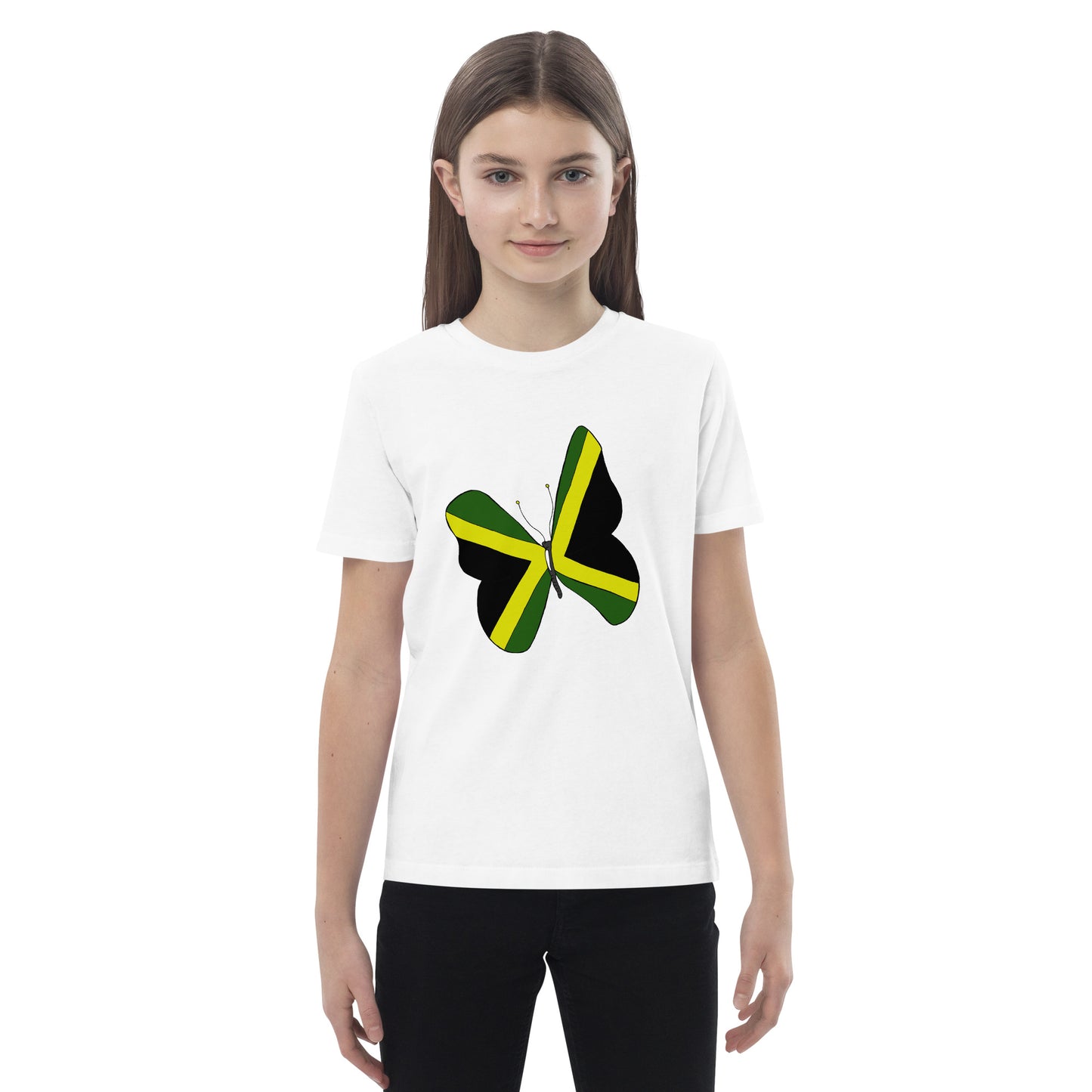Biologisch katoenen kinder t-shirt "JA Butterfly".