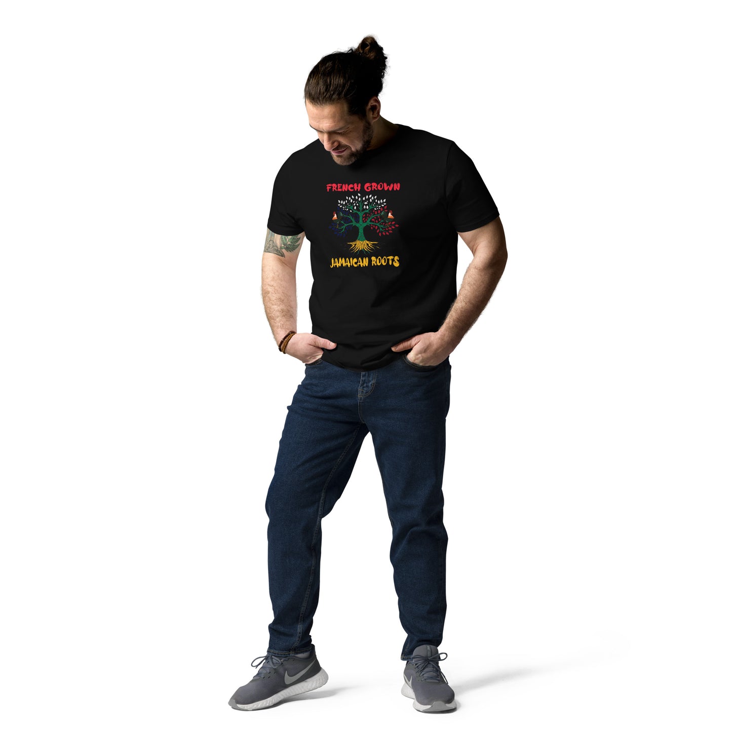French Grown, Jamaican Roots Unisex t-shirt