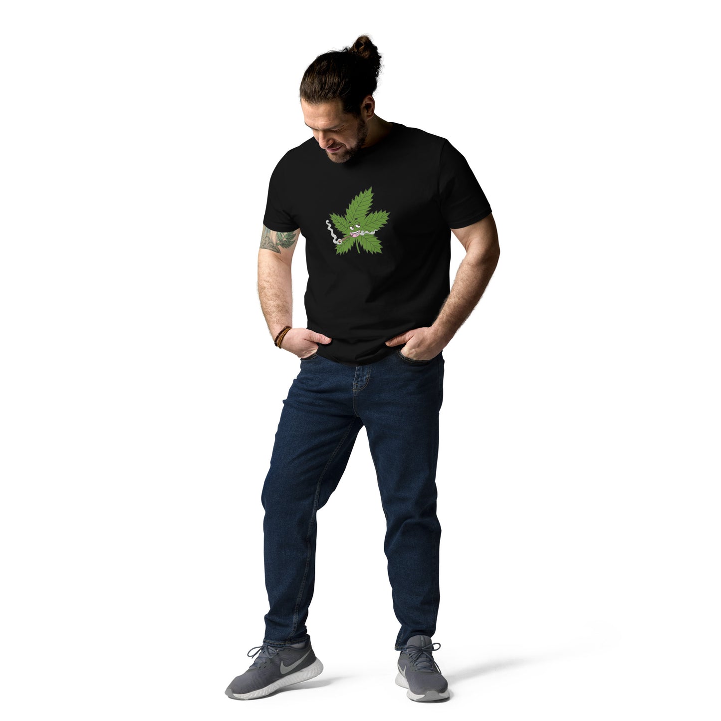 Unisex organic "weed leaf" cotton t-shirt