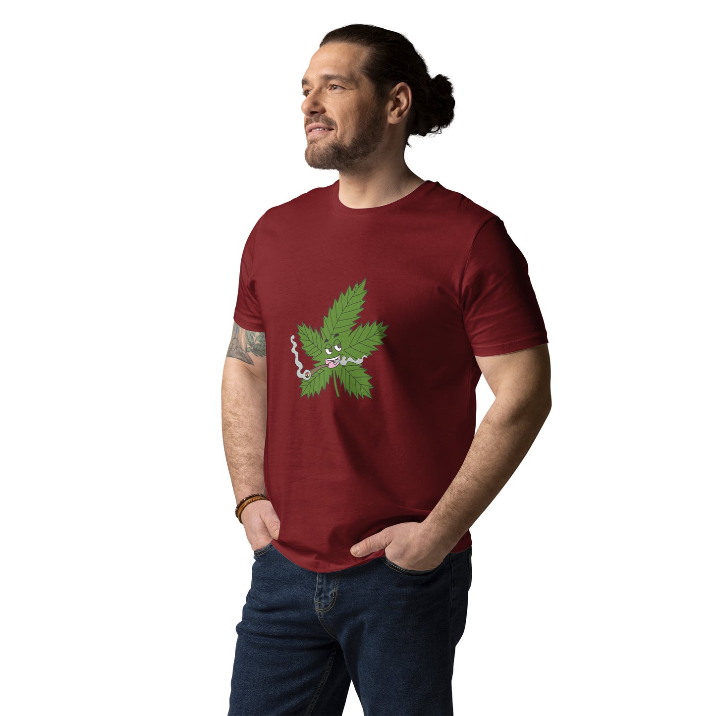 Unisex organic "weed leaf" cotton t-shirt