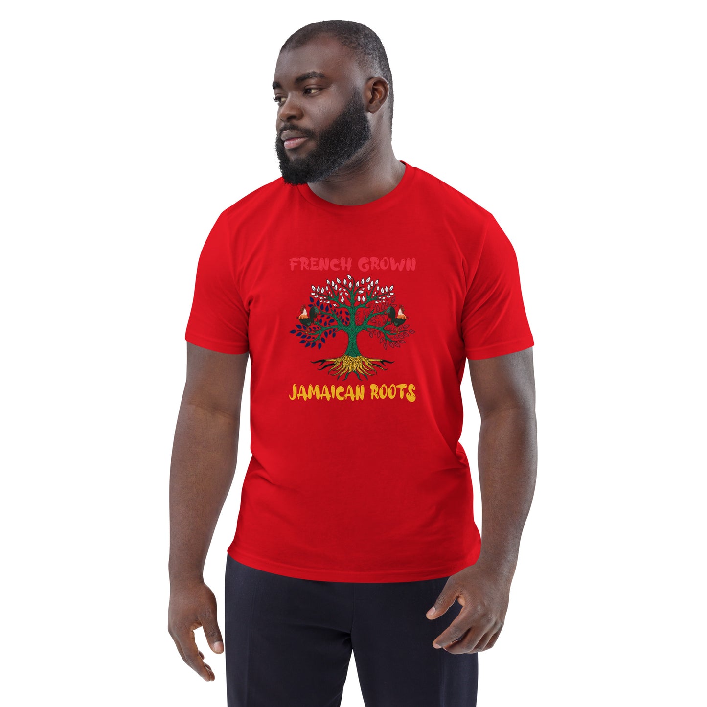 French Grown, Jamaican Roots Unisex t-shirt