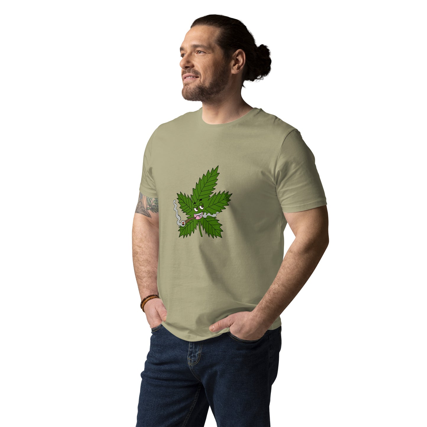 Unisex organic "weed leaf" cotton t-shirt