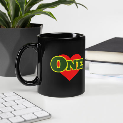 Black Glossy "One Love" Mug