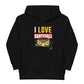 Eco-hoodie voor kinderen met de tekst 'I love Dancehall'