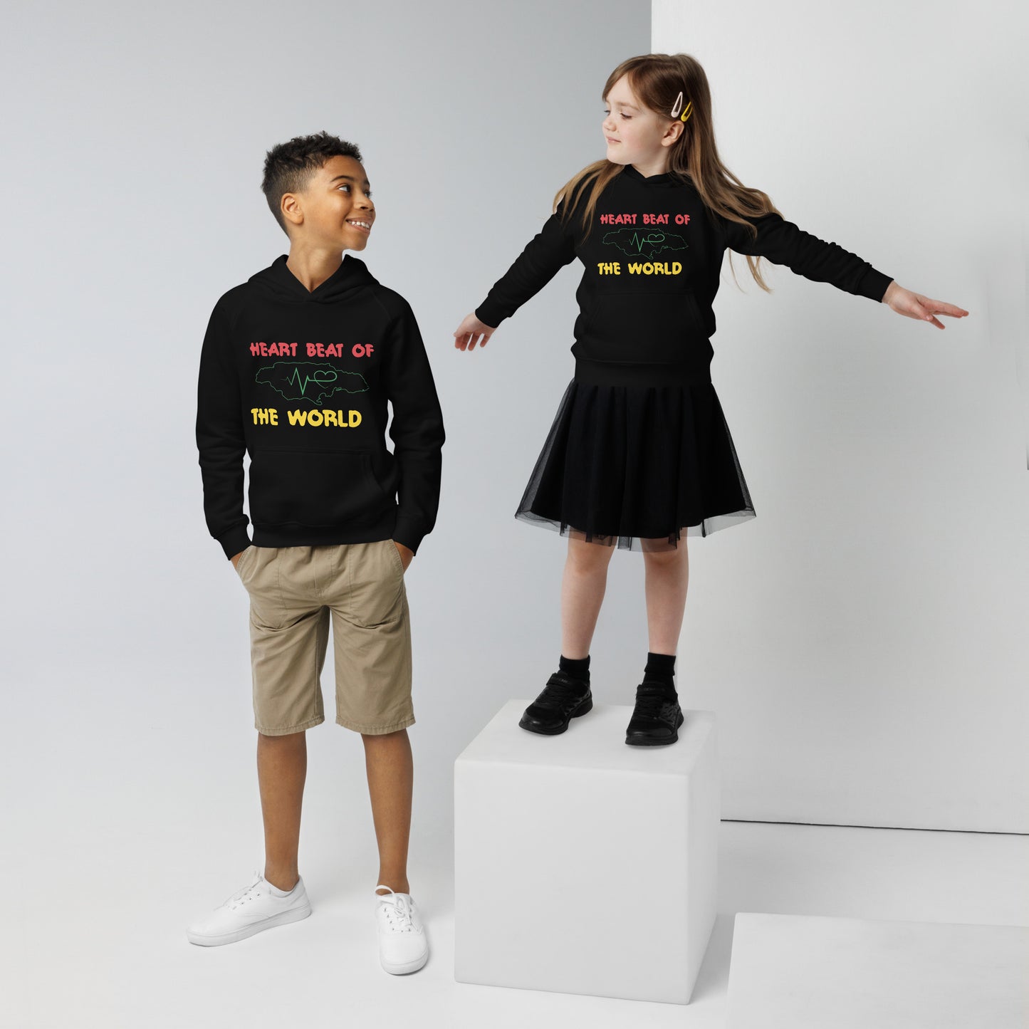 Sweat à capuche éco "Heartbeat" pour enfants