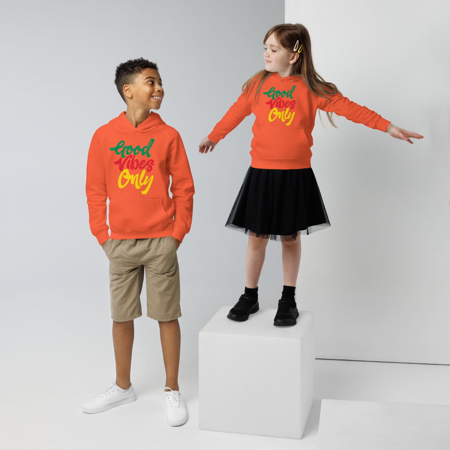 Sweat à capuche éco "Good Vibes Only" pour enfants