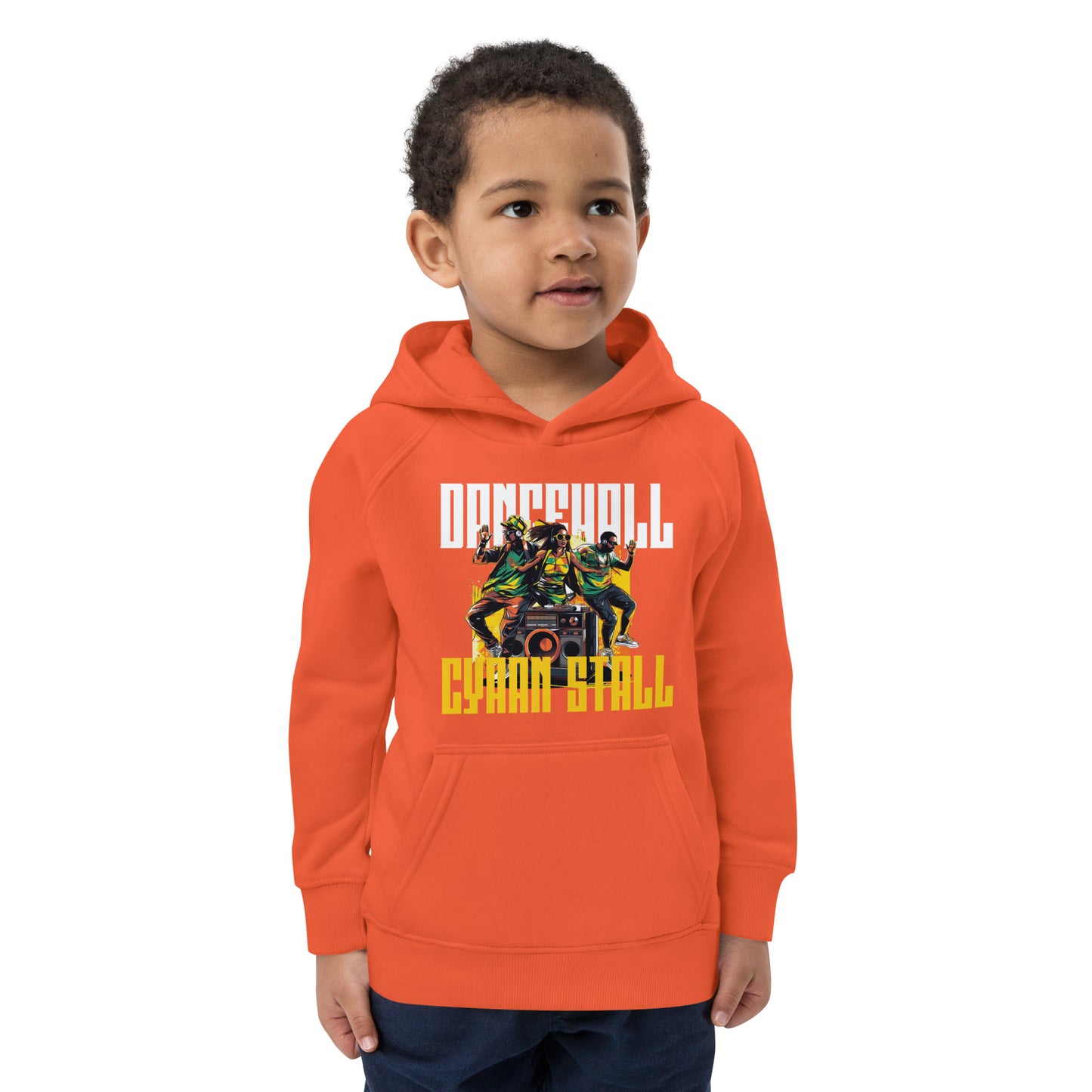 Eco-hoodie "Dancehall Cyaan Stall" voor kinderen