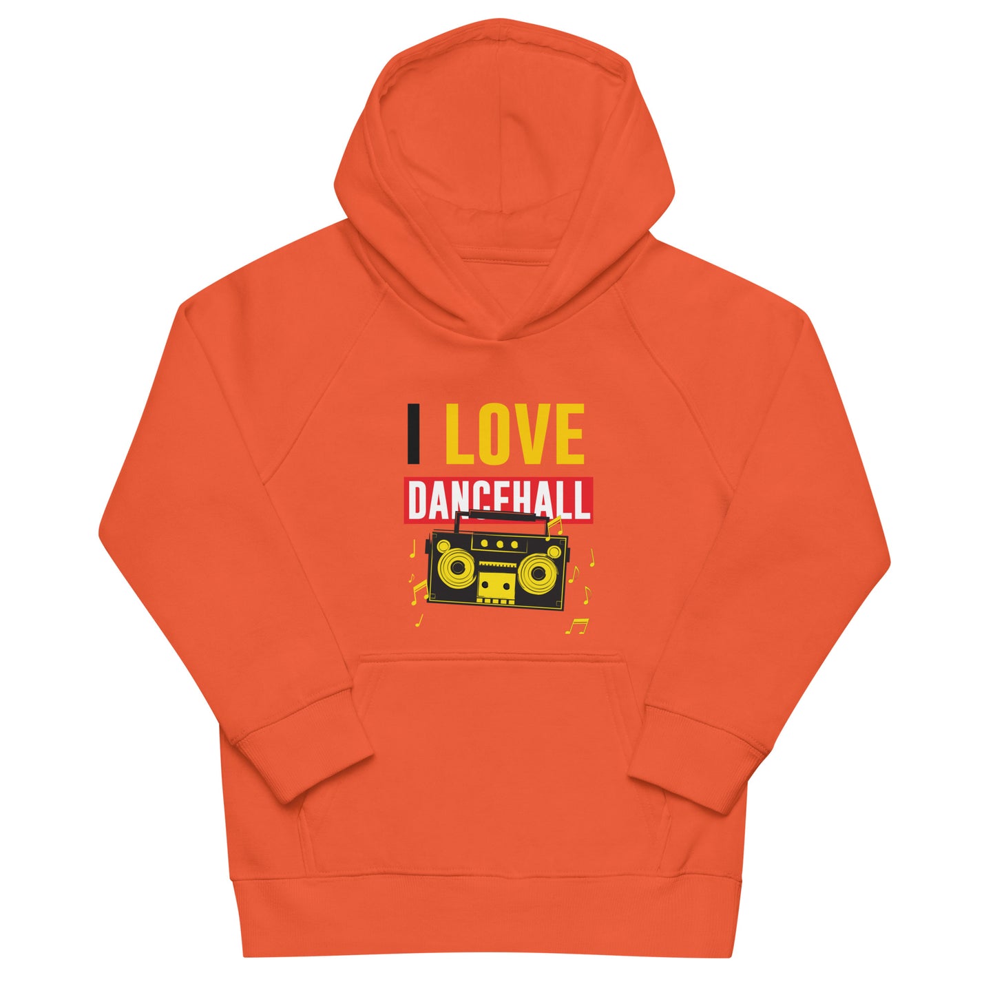 Sweat à capuche écologique pour enfants "I love Dancehall"