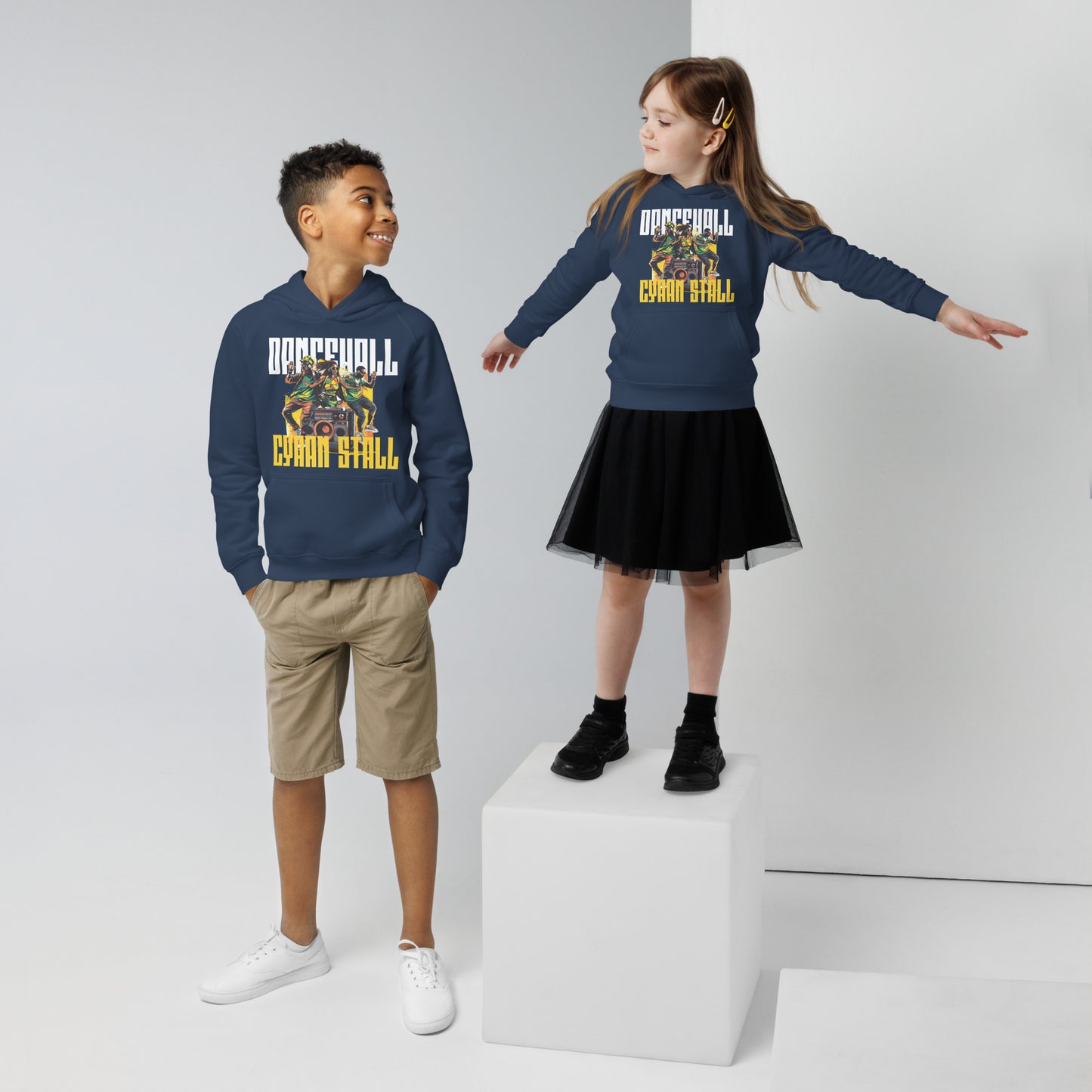 Kids eco "Dancehall Cyaan Stall" hoodie