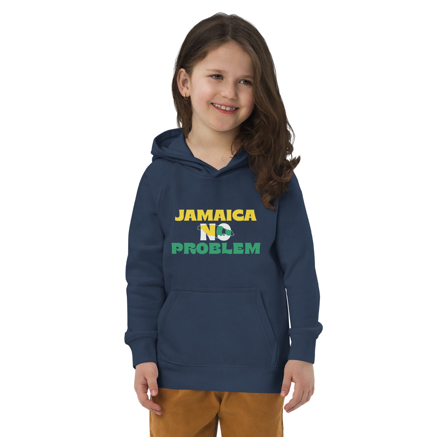 Eco-hoodie voor kinderen "Jamaica No Problem".