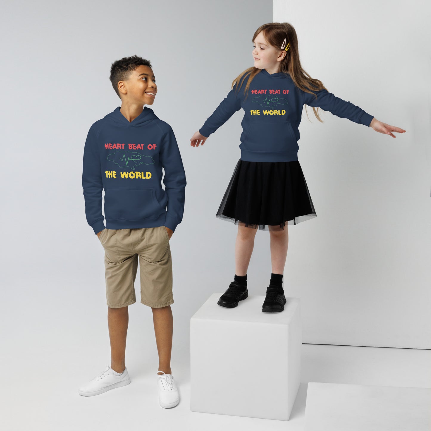 Eco-hoodie "Heartbeat" voor kinderen