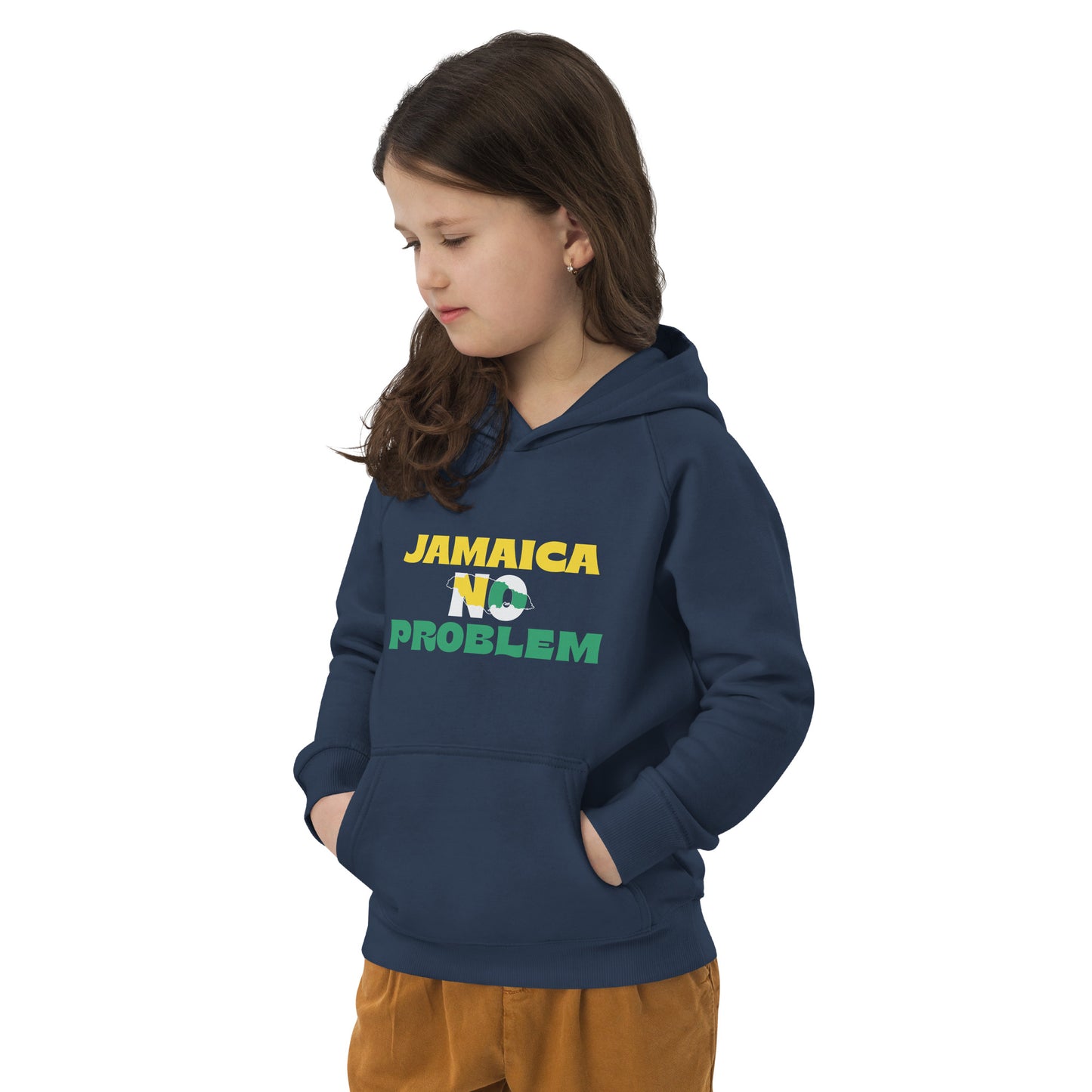 Eco-hoodie voor kinderen "Jamaica No Problem".