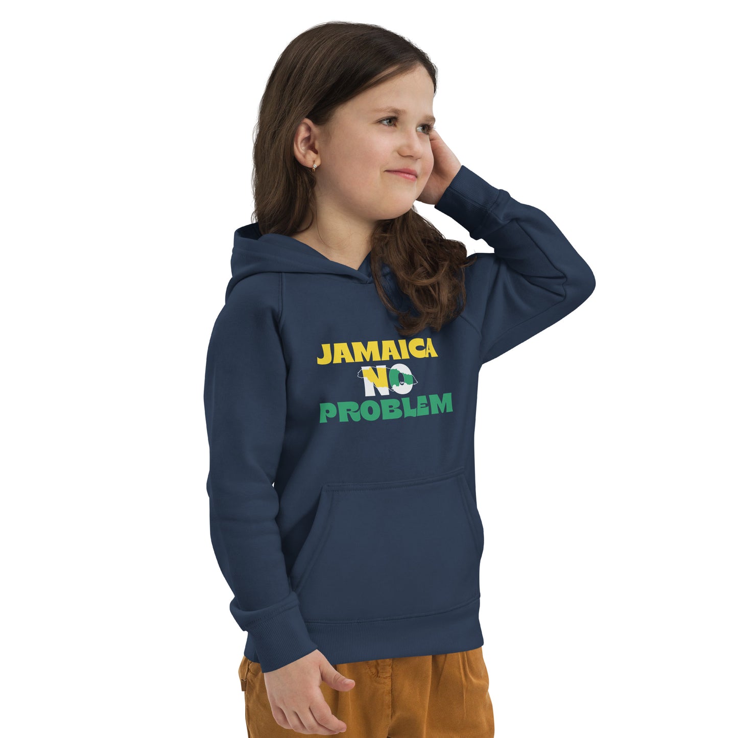 Eco-hoodie voor kinderen "Jamaica No Problem".