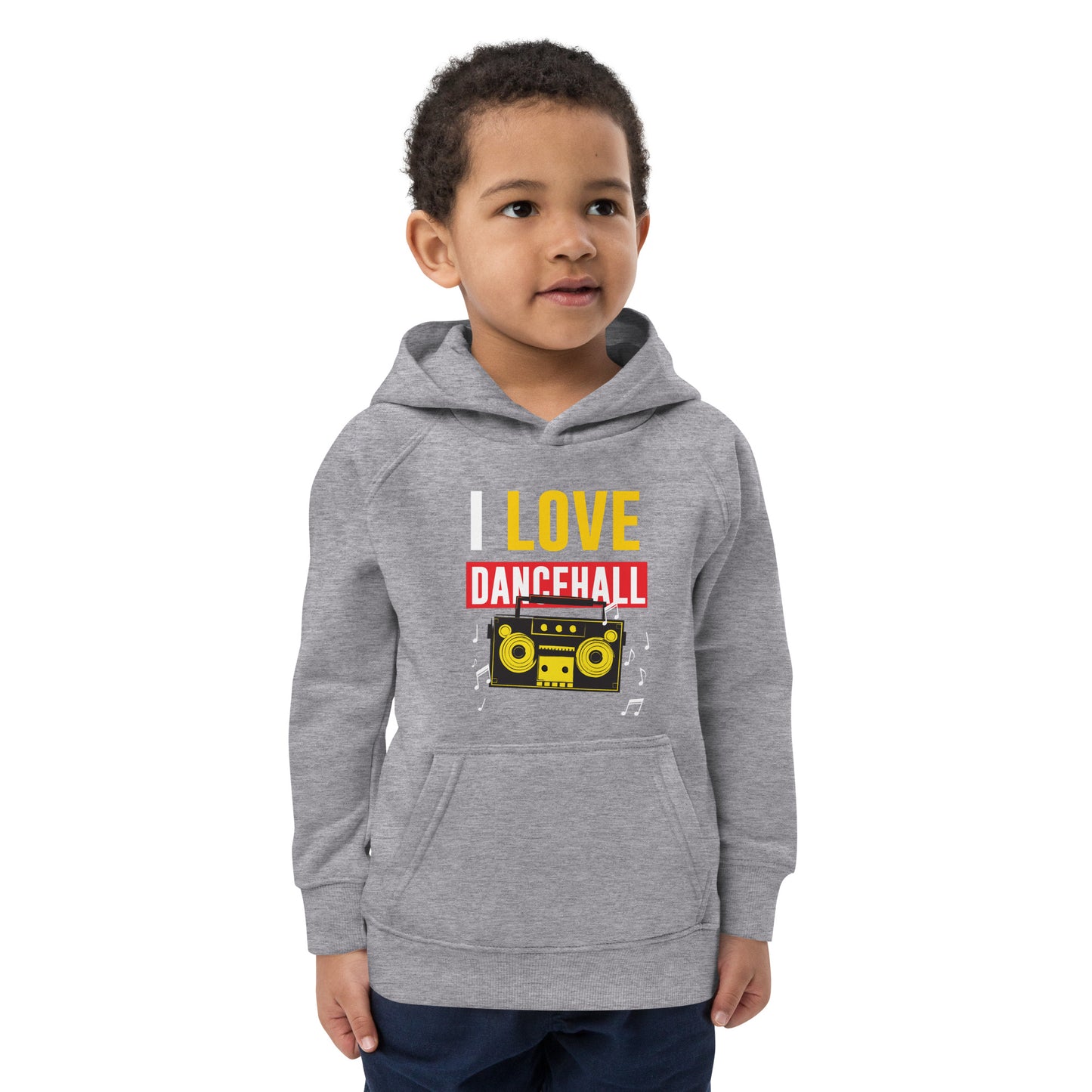 Sweat à capuche écologique pour enfants "I love Dancehall"