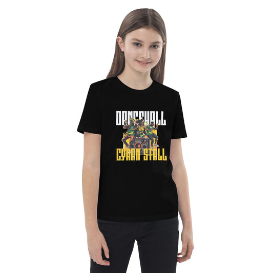 T-shirt enfant en coton bio "Dancehall cyaan stall"