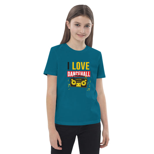 Biologisch katoenen kinder t-shirt met de tekst "I love Dancehall".