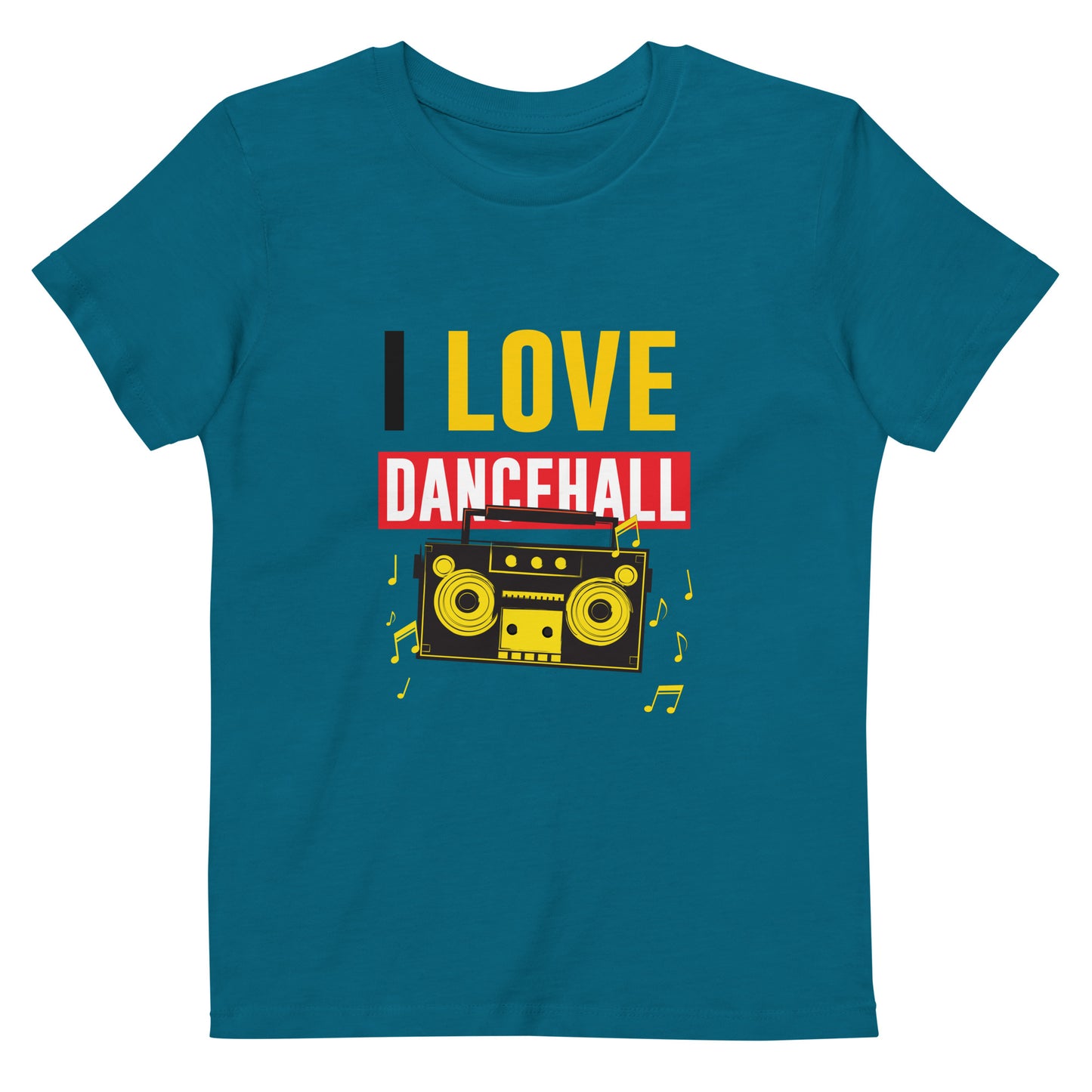 Biologisch katoenen kinder t-shirt met de tekst "I love Dancehall".