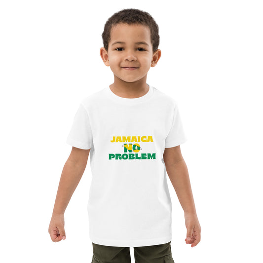 Organic cotton kids "Jamaica No Problem" white edition t-shirt