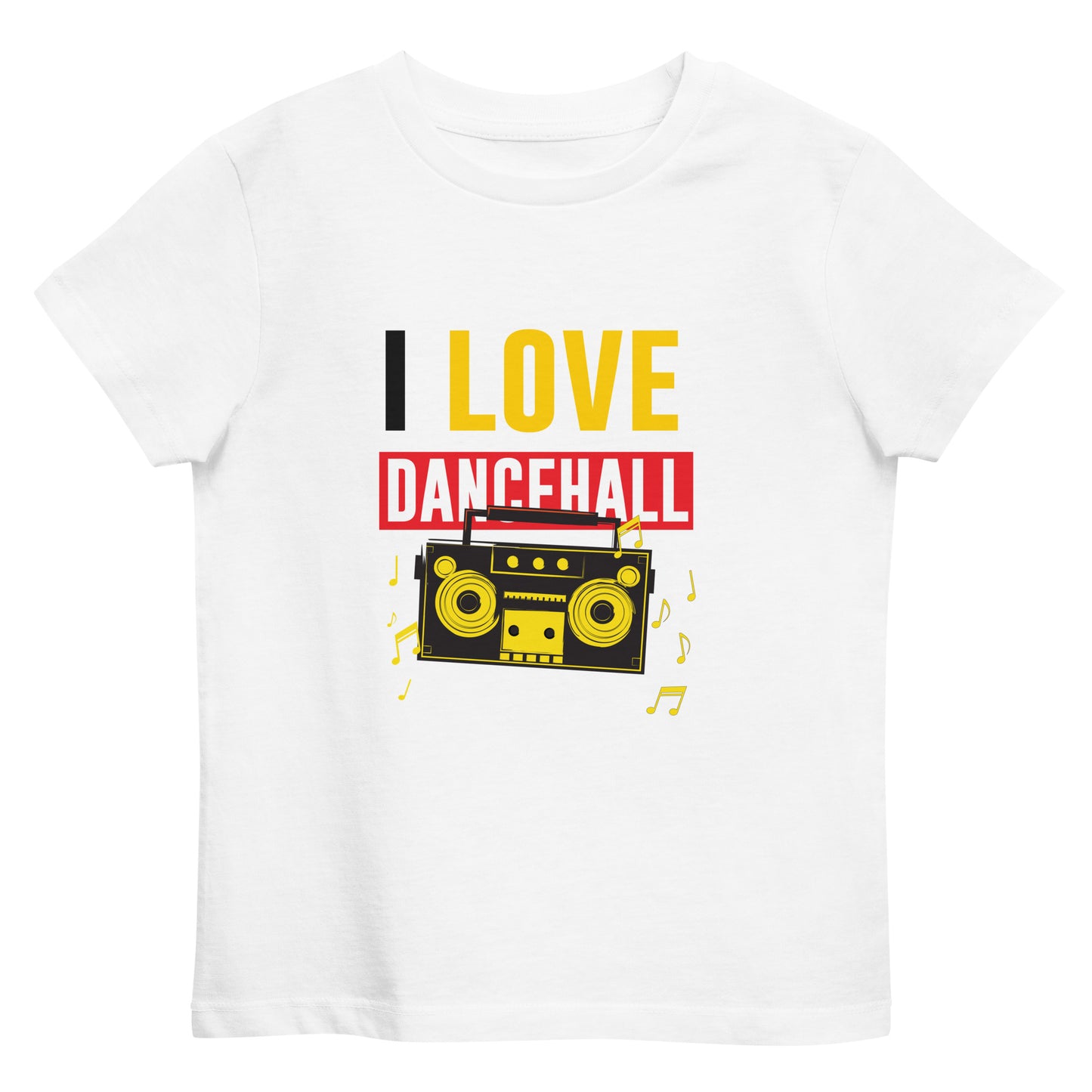 Biologisch katoenen kinder t-shirt met de tekst "I love Dancehall".