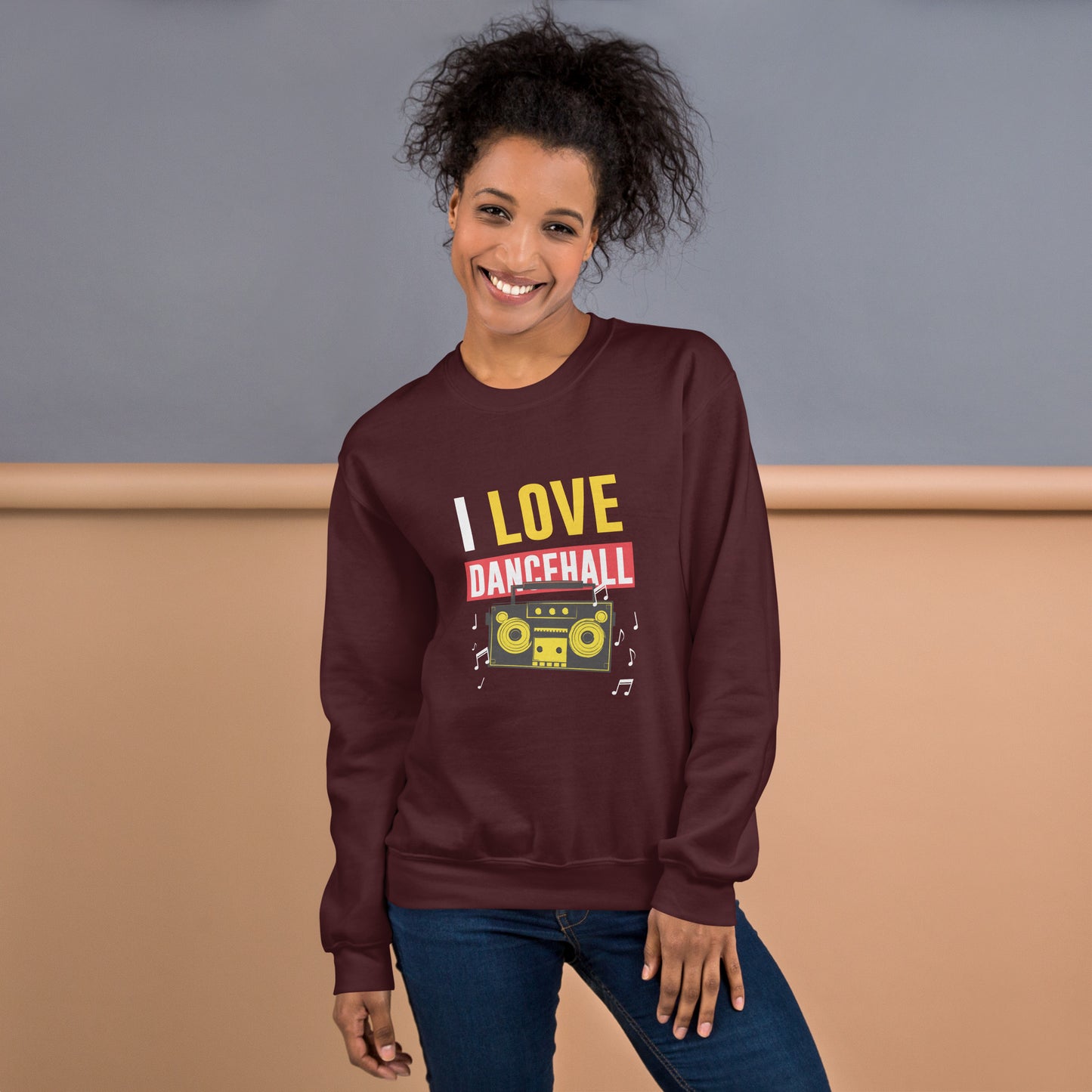 Sweat unisexe "I Love Dancehall" - Édition blanche