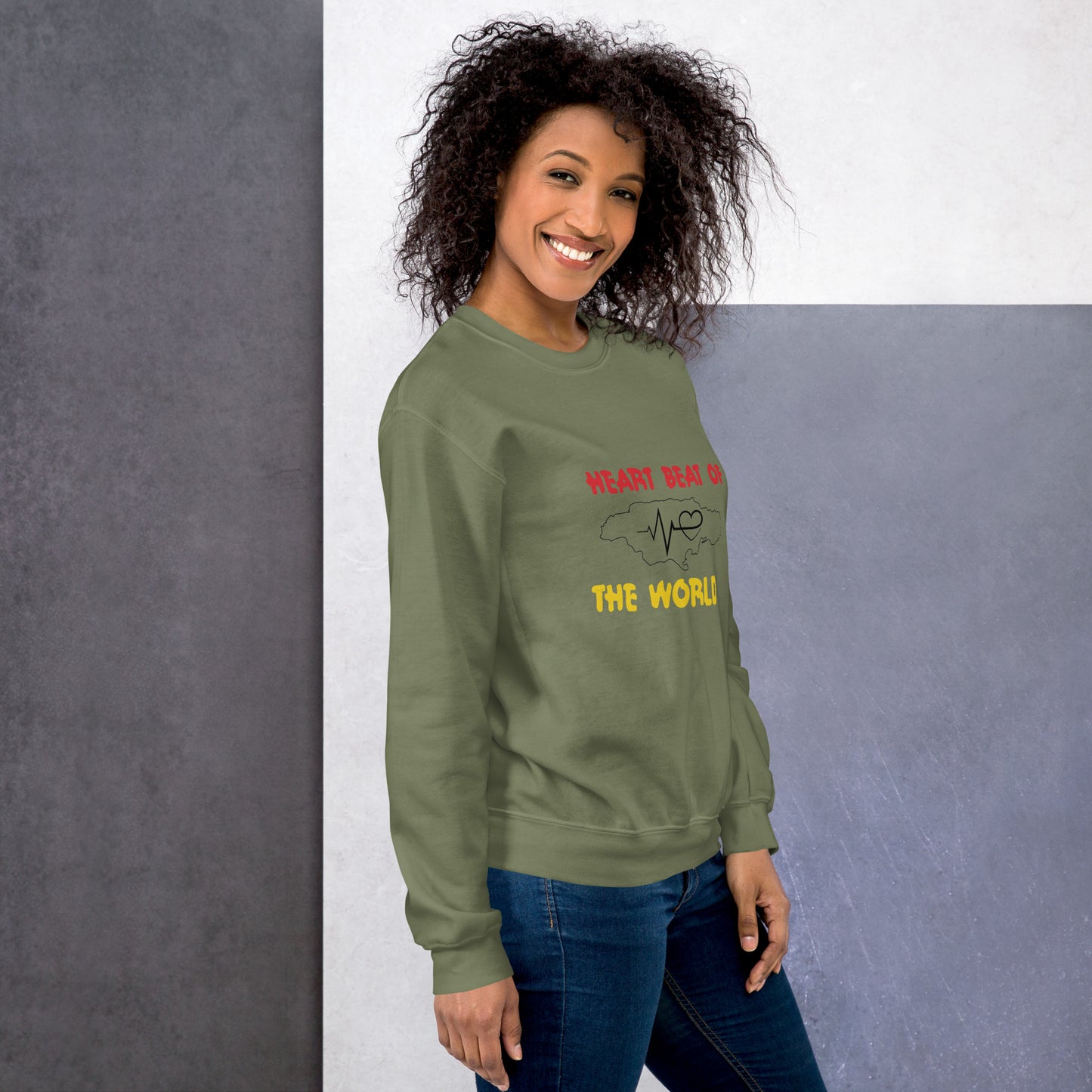 Unisex sweatshirt met "hartslag".