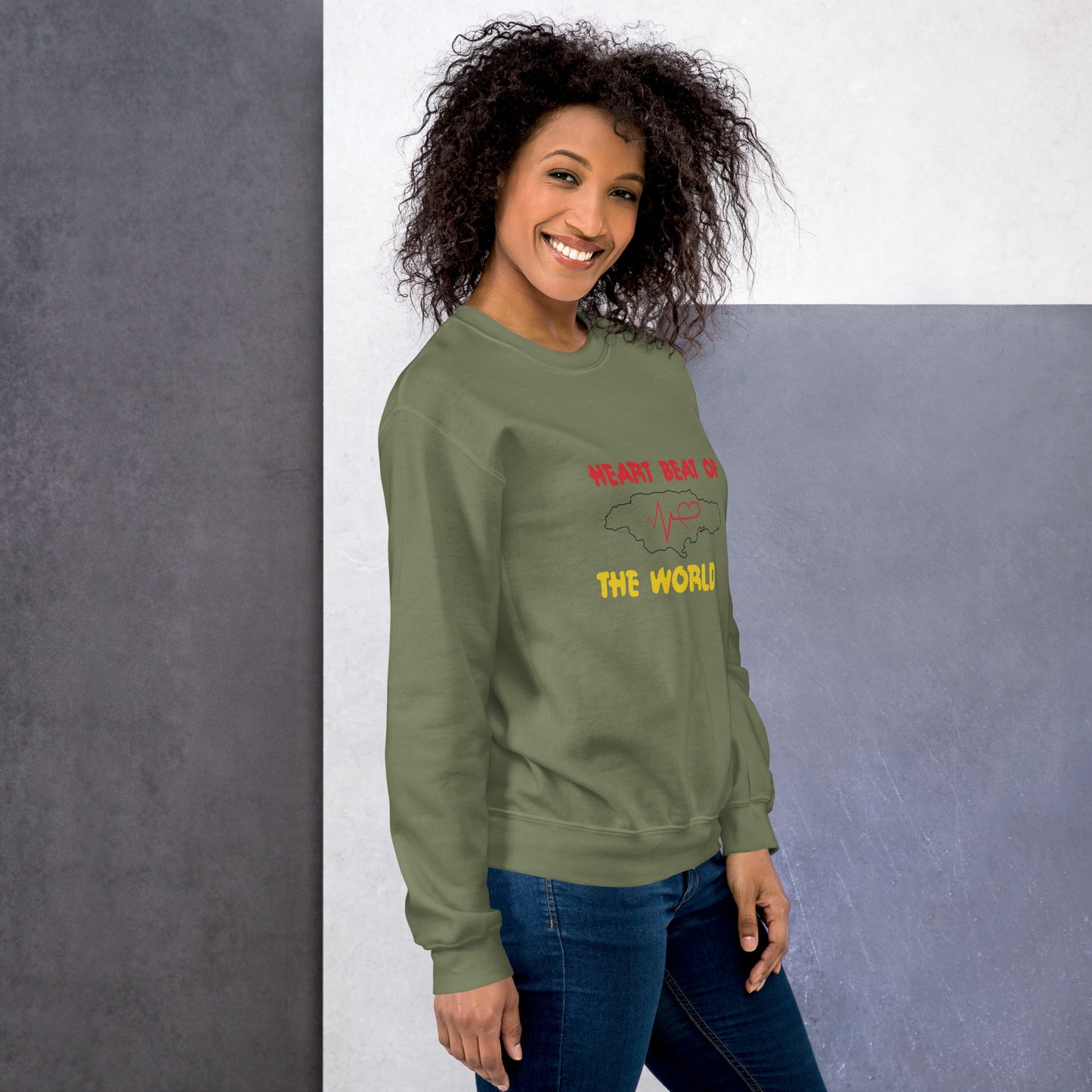 Unisex sweatshirt met "hartslag".