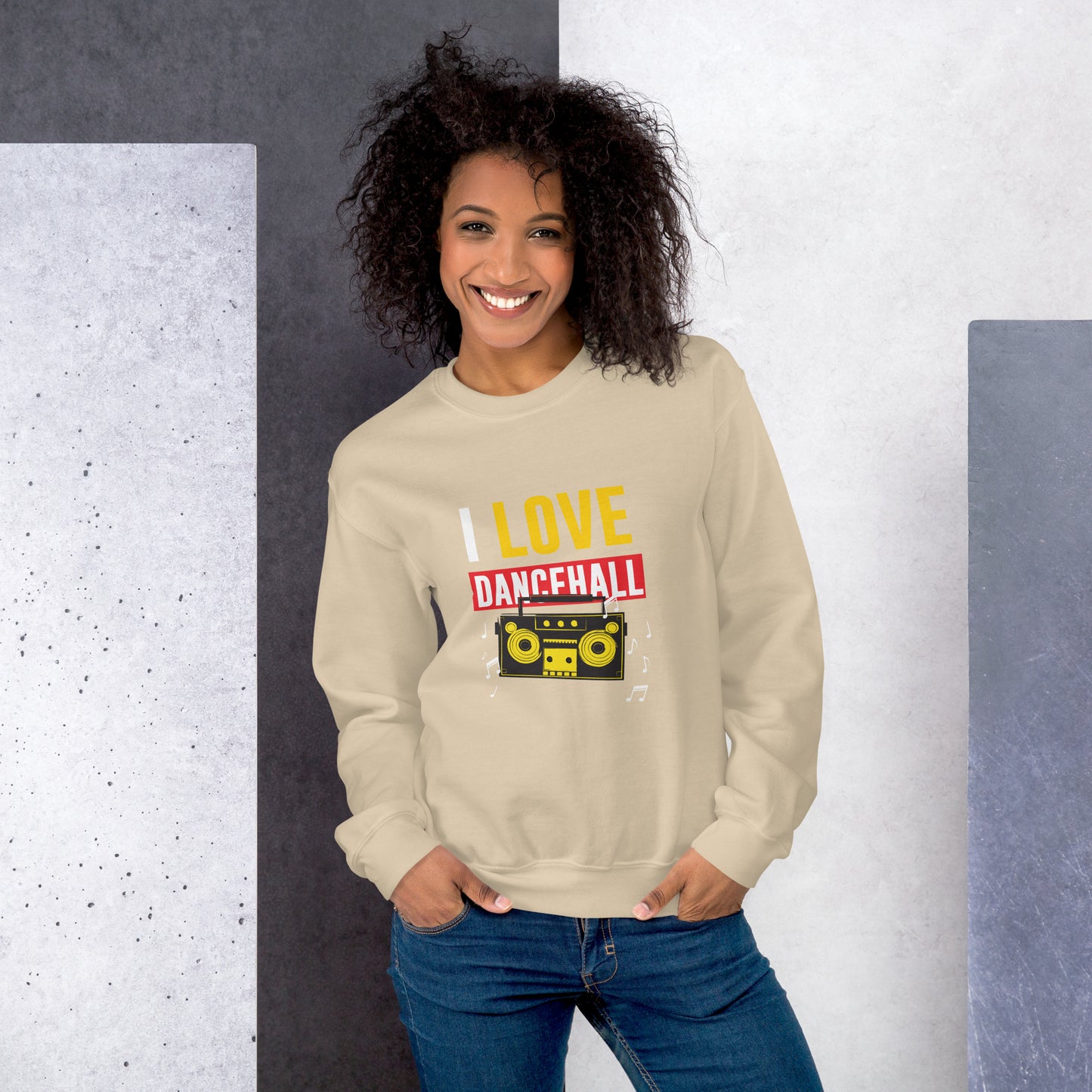 Sweat unisexe "I Love Dancehall" - Édition blanche