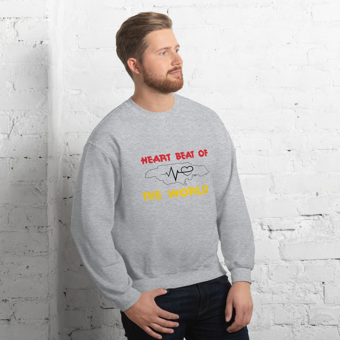 Unisex sweatshirt met "hartslag".