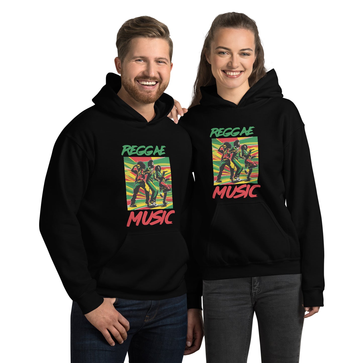 Unisex hoodie met reggaemuziek