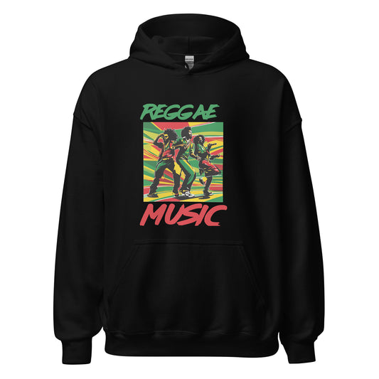Unisex hoodie met reggaemuziek