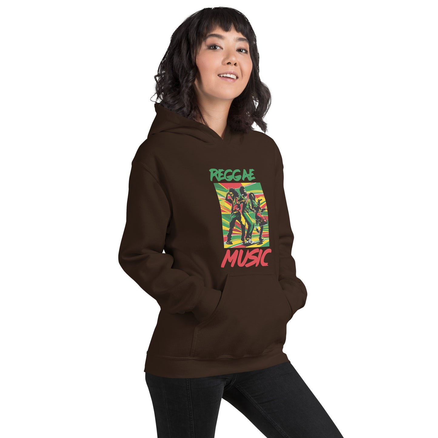 Unisex hoodie met reggaemuziek