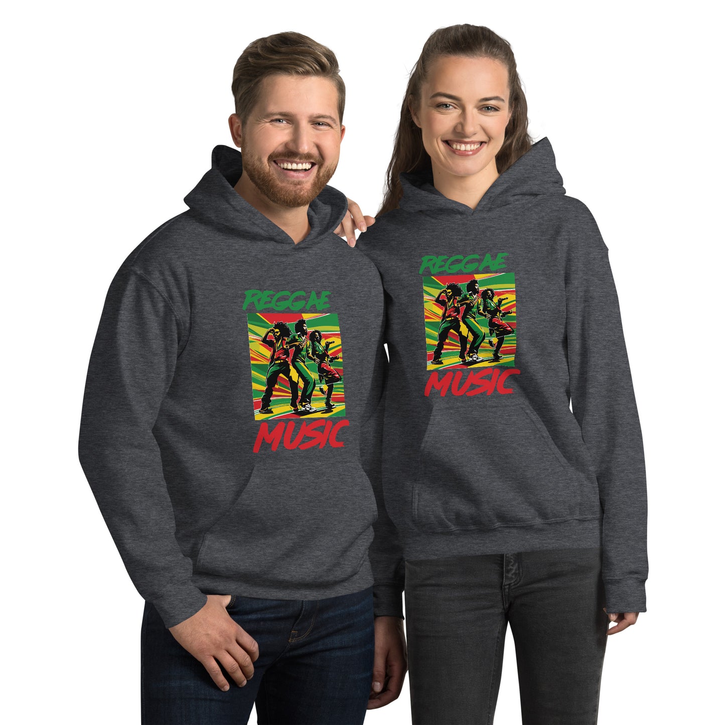 Unisex hoodie met reggaemuziek