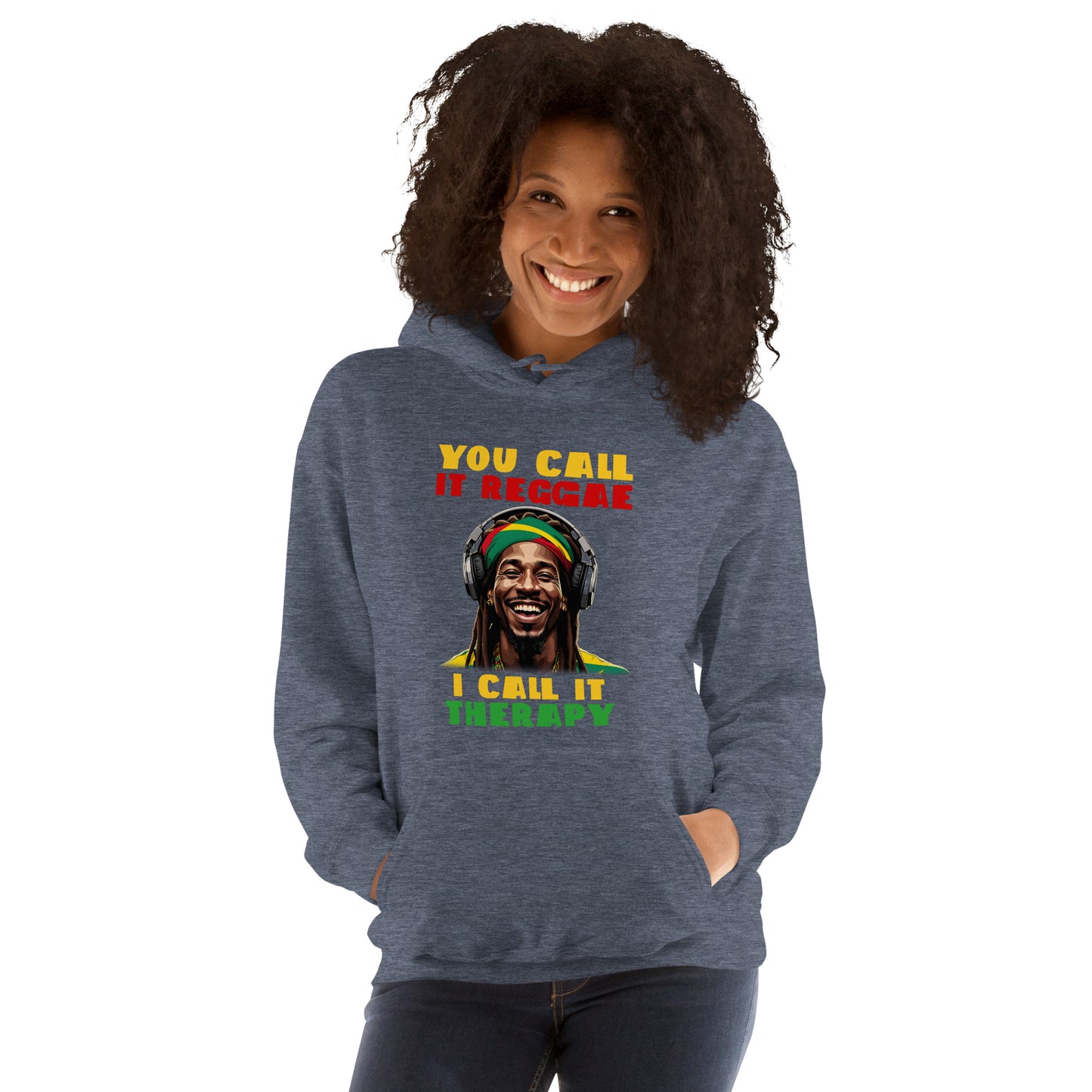 Sweat à capuche unisexe « Reggae is Therapy »