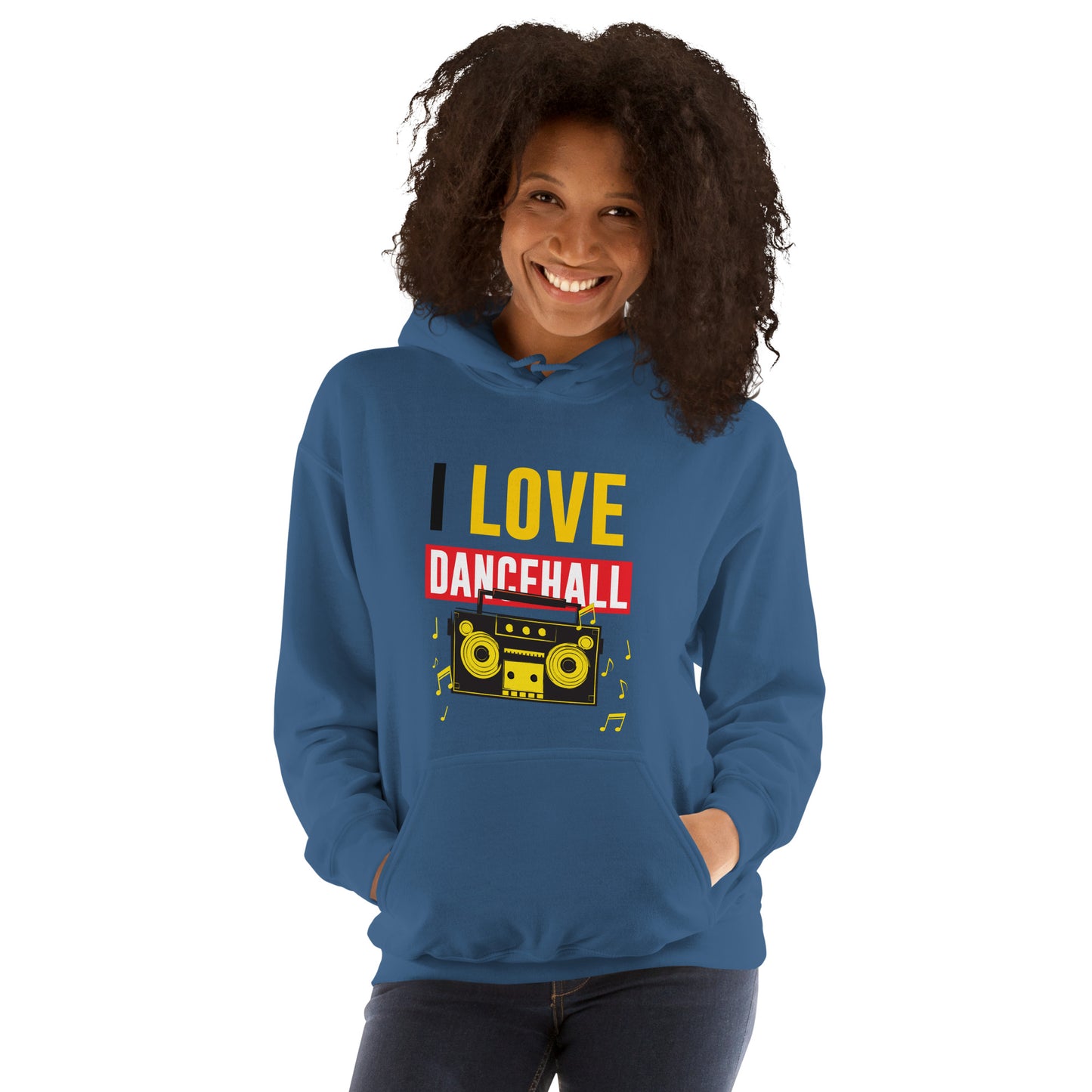 Unisex "I Love Dancehall" Hoodie- White Edition