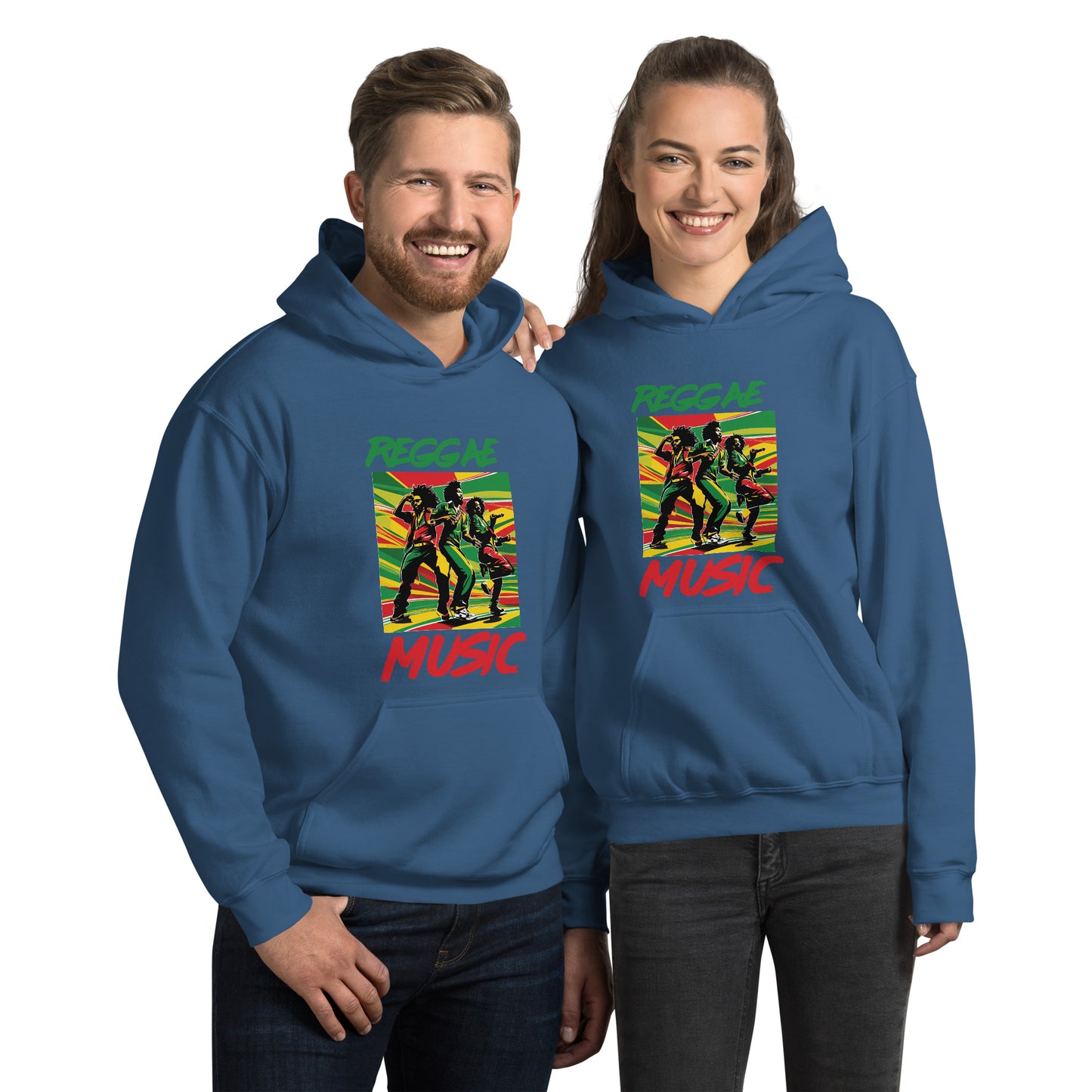 Unisex hoodie met reggaemuziek