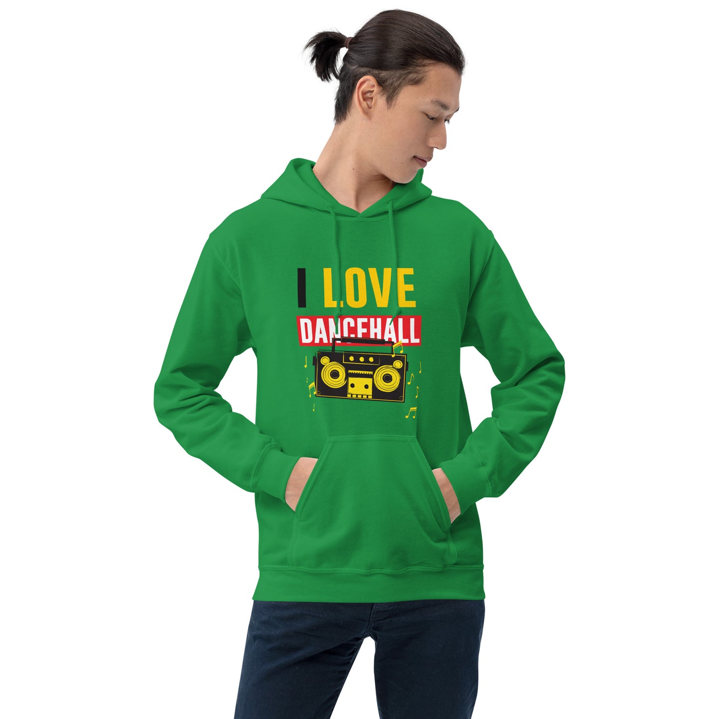 Unisex "I Love Dancehall" Hoodie- White Edition