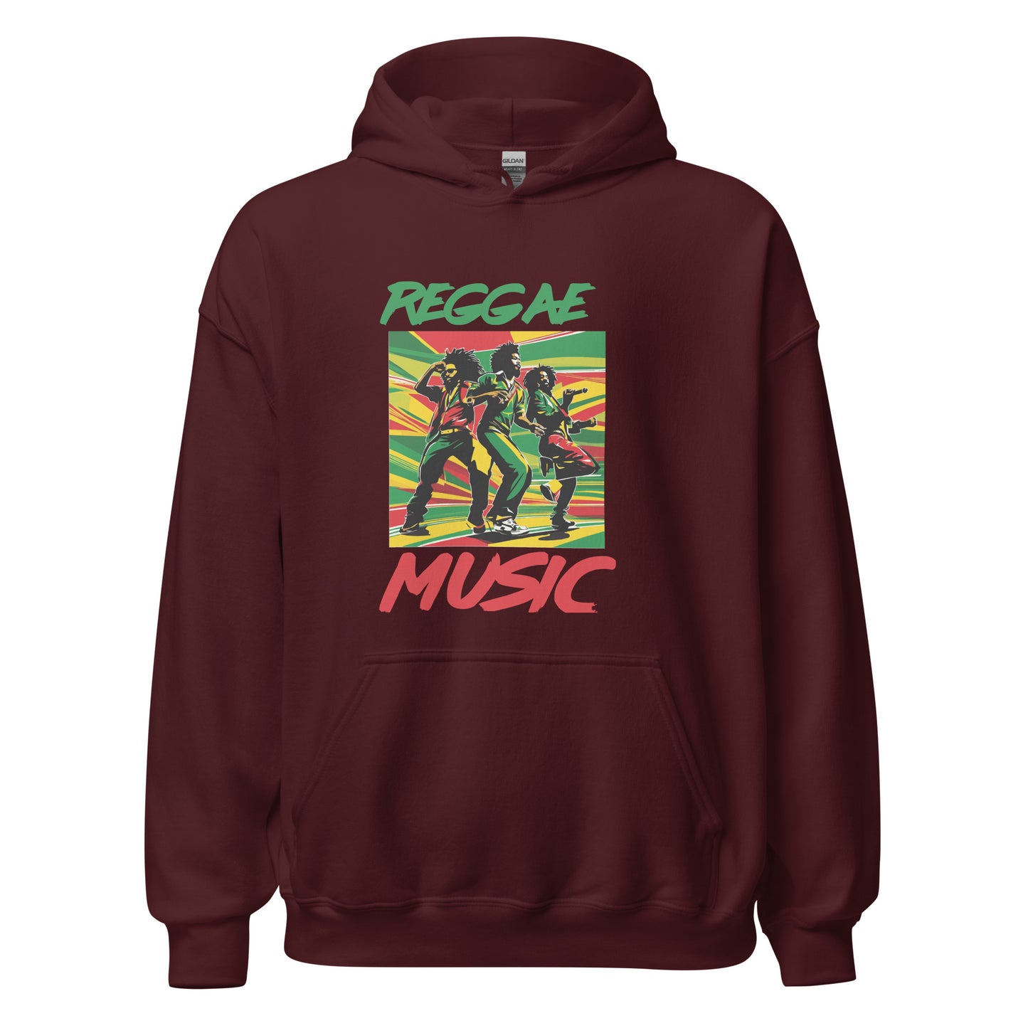 Unisex hoodie met reggaemuziek