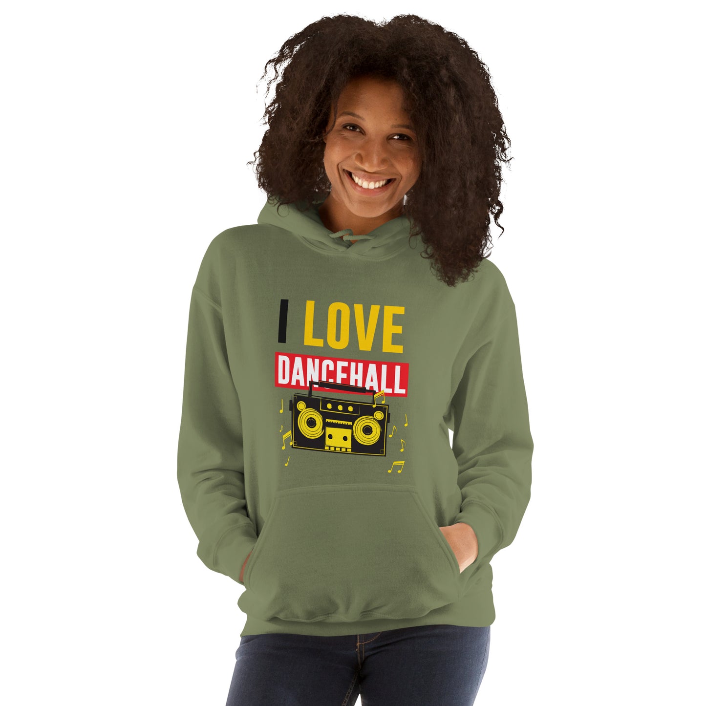 Unisex hoodie "I Love Dancehall" - witte editie