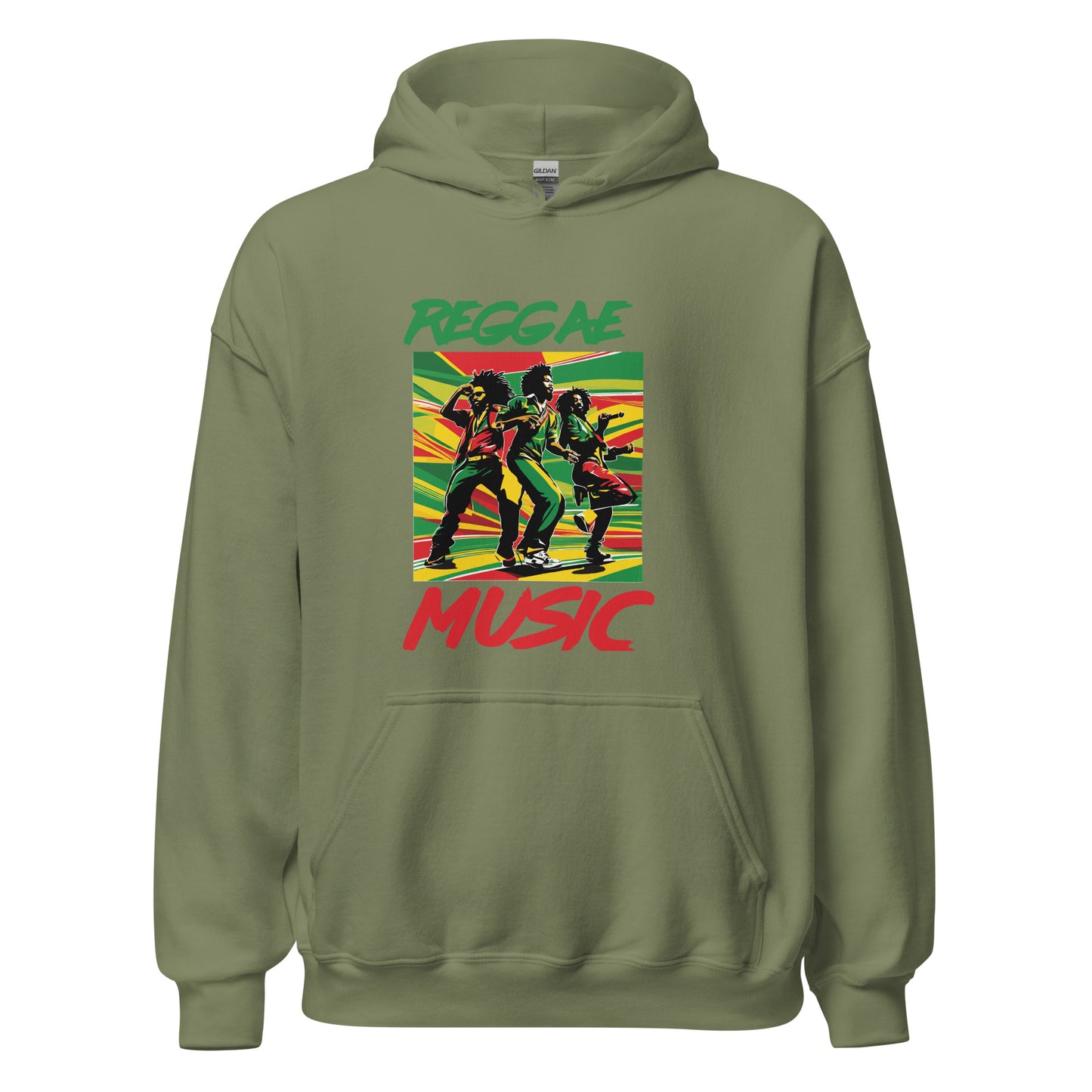 Unisex hoodie met reggaemuziek