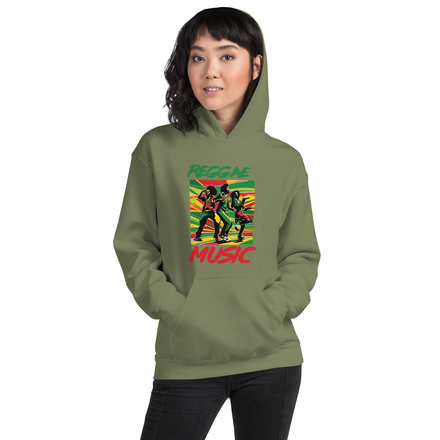 Unisex hoodie met reggaemuziek