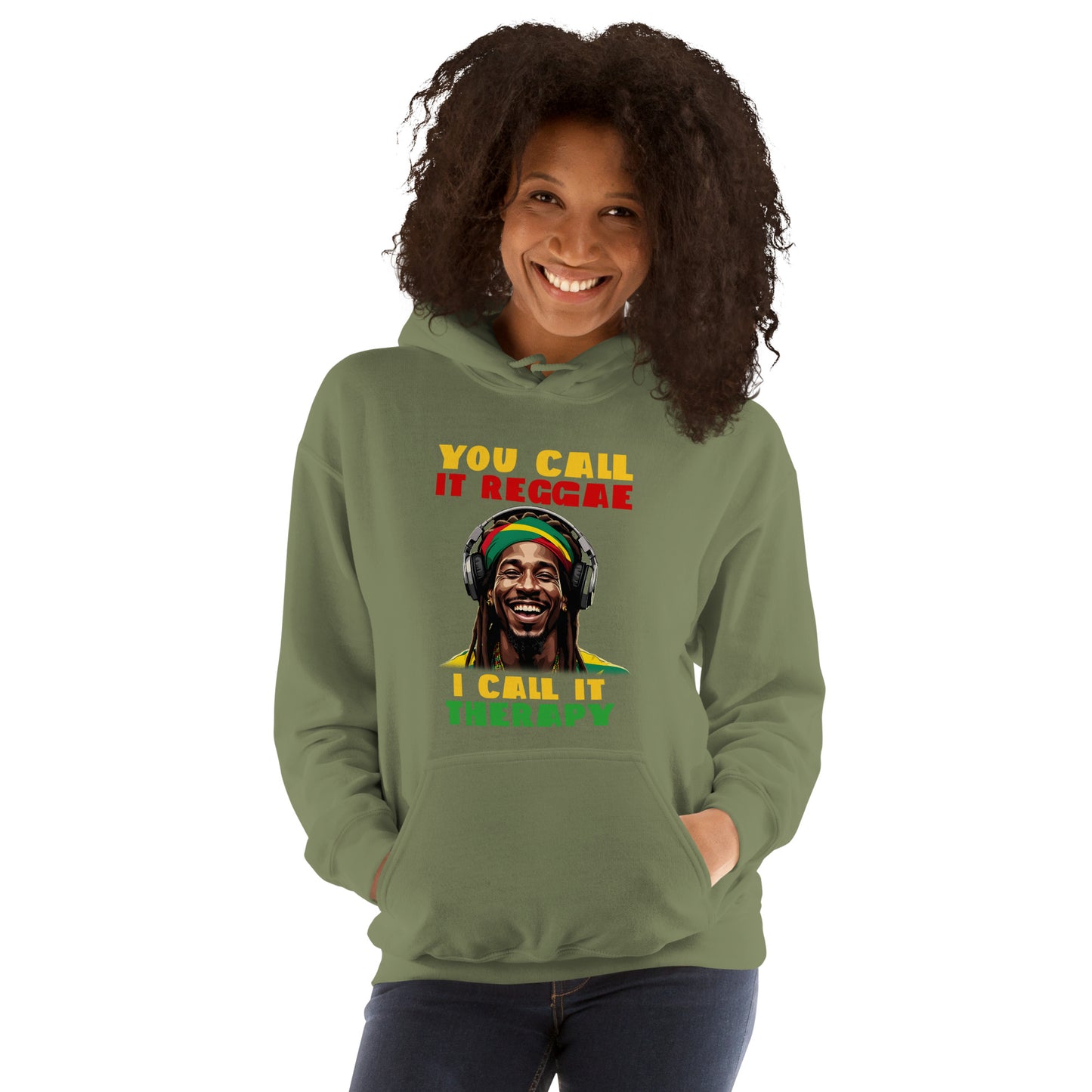 Sweat à capuche unisexe « Reggae is Therapy »