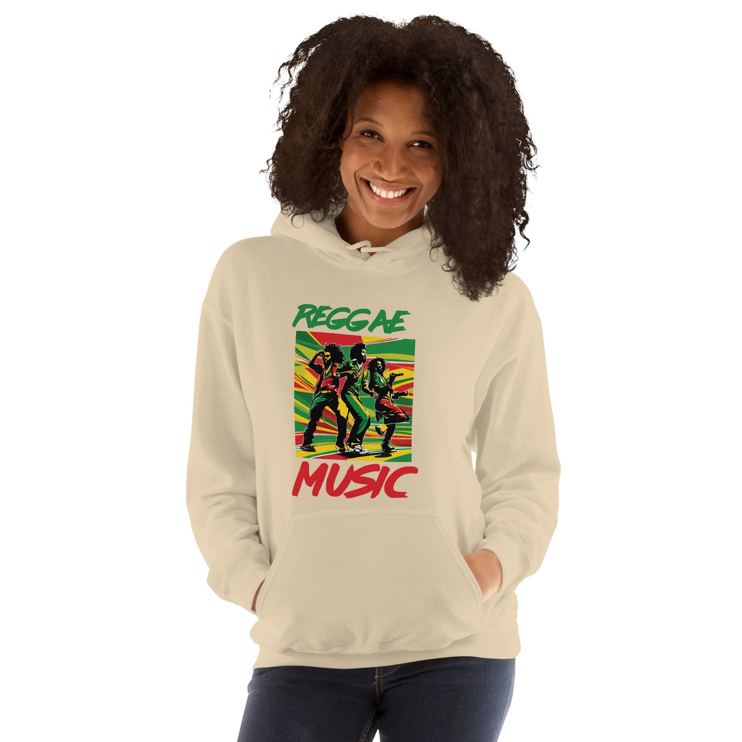 Unisex hoodie met reggaemuziek