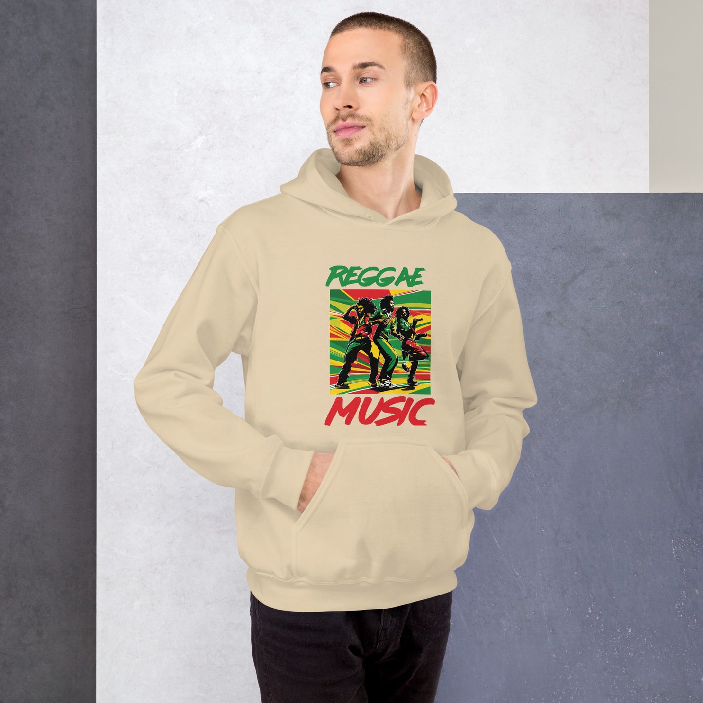 Unisex hoodie met reggaemuziek